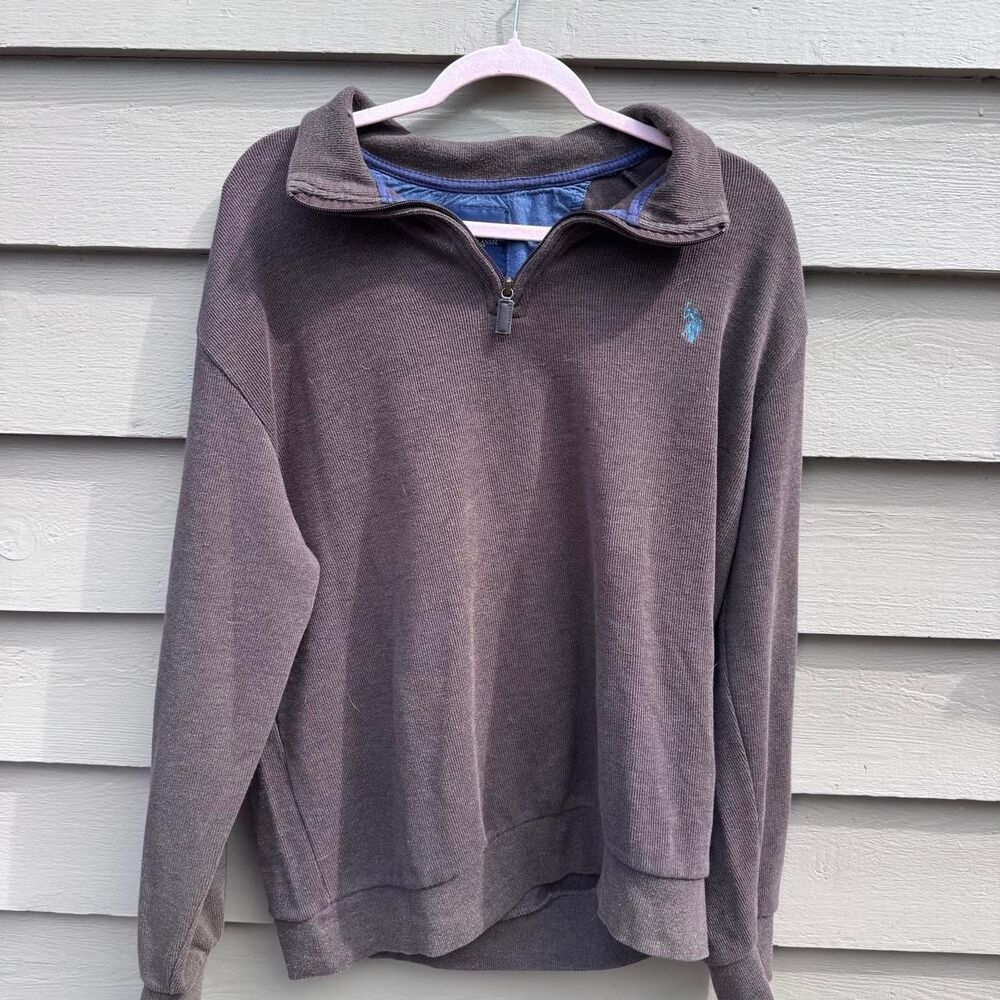 Polo-ralph-lauren Men's Grey and Brown Jumper
